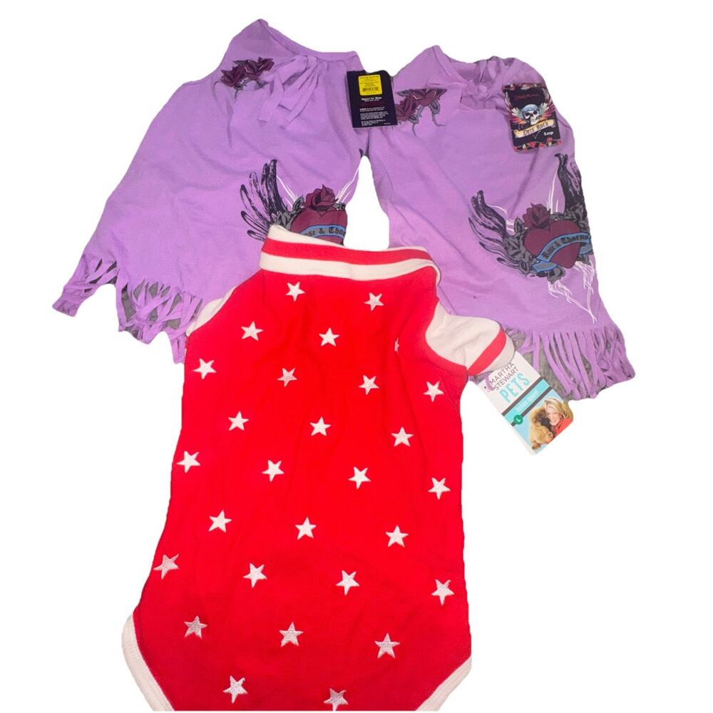 NWT Size Large Dog Puppy Clothes 3 Pieces Martha Stewart Brett Michaels (q15)